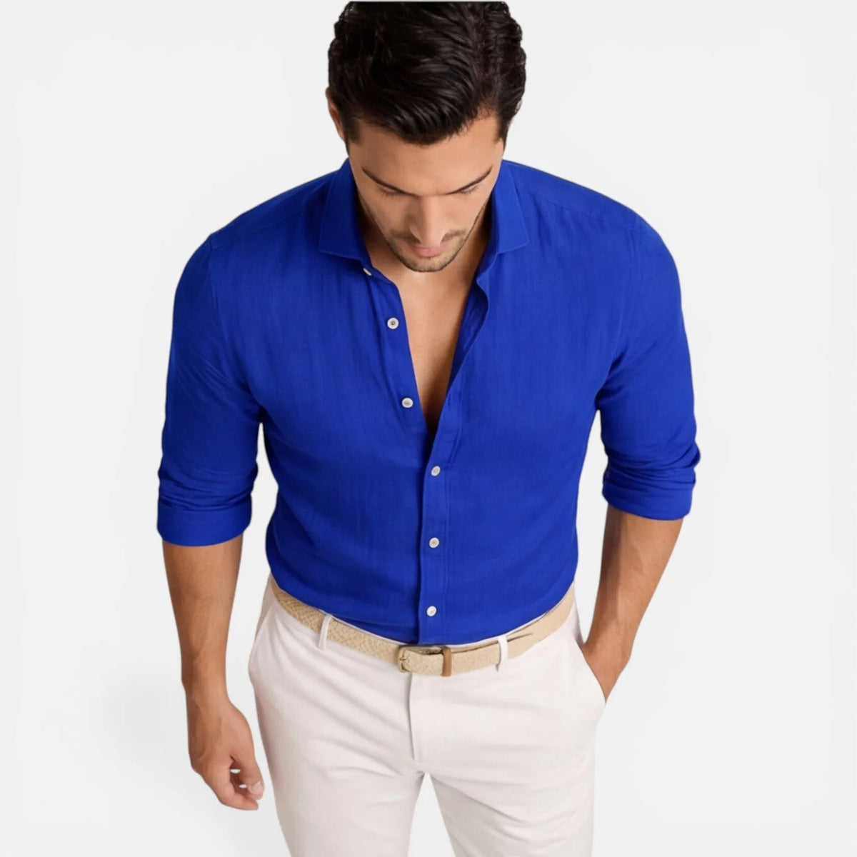 Men's Slim Fit Linen Cotton Shirt image 13