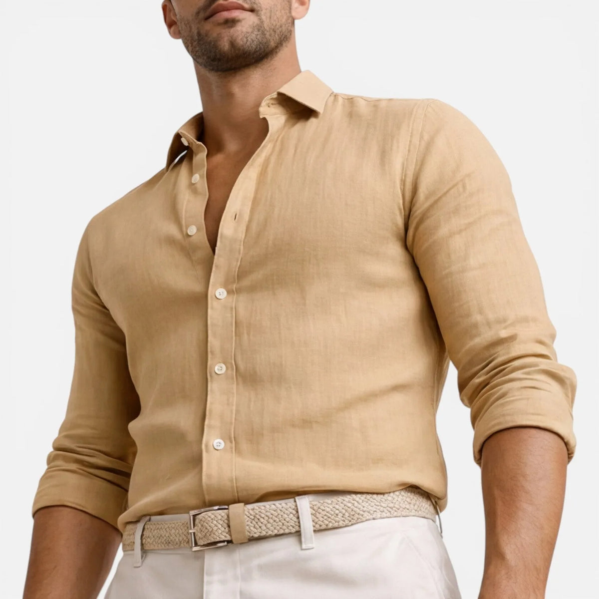 Men's Slim Fit Linen Cotton Shirt image 9