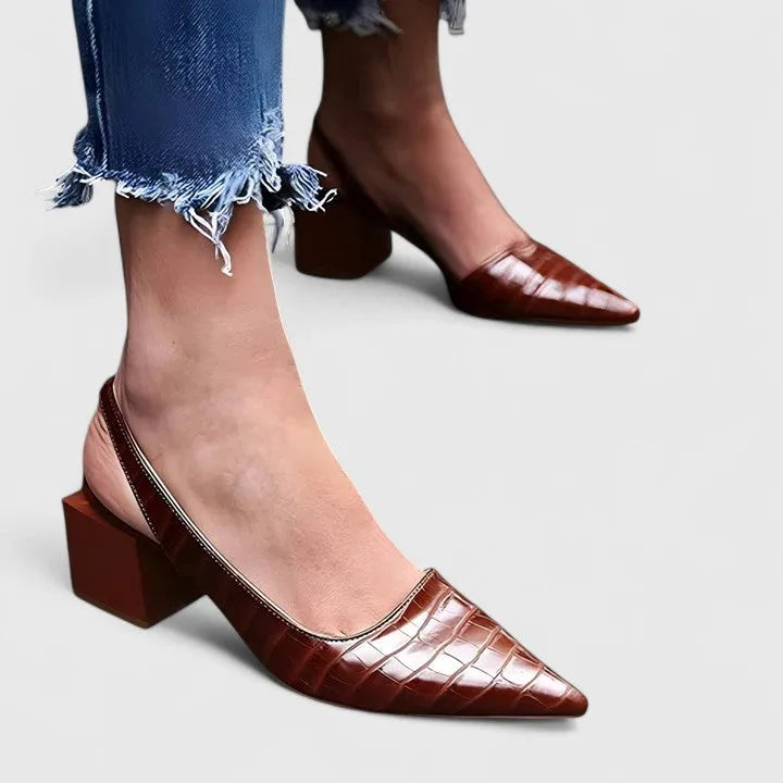 Primrose | Orthopedic Croc-Embossed Slingback Heels for Women