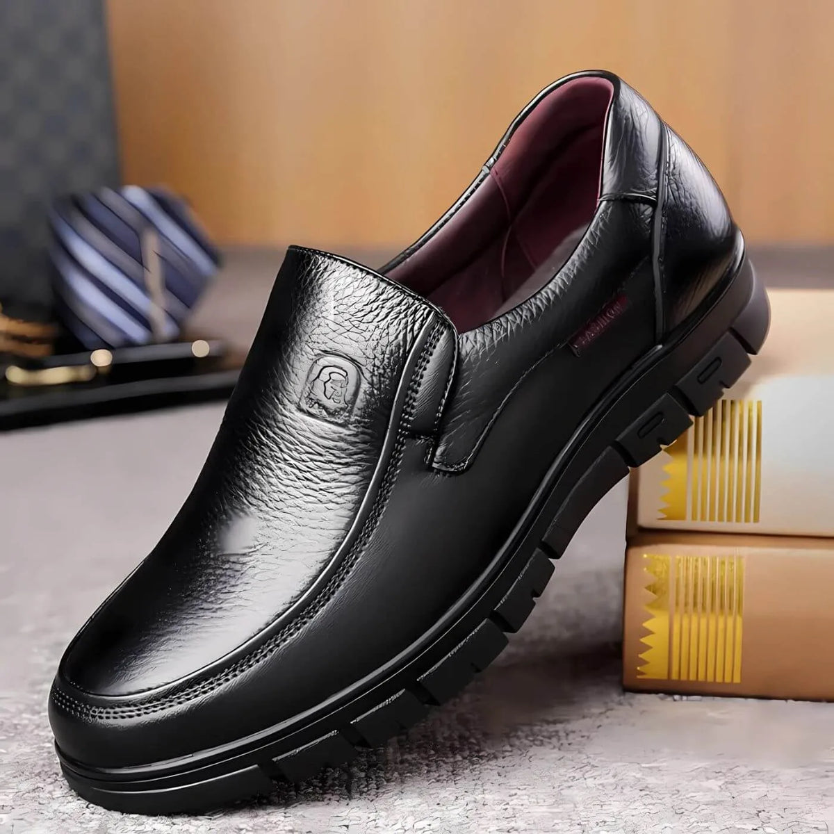 Clement | Orthopedic Leather Slip-On Loafers for Men with Arch Support
