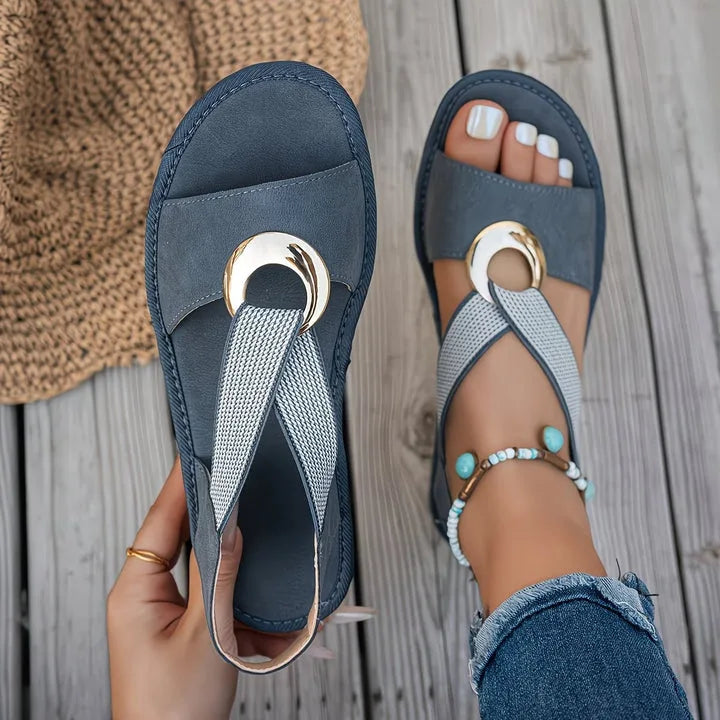 Polly | Comfort Platform Crisscross Strap Sandals for Women