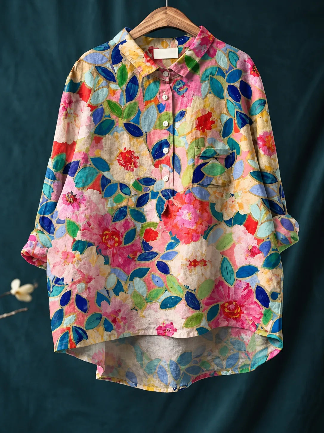 Tessa | Relaxed Floral Print Shirt for Women with Chest Pocket