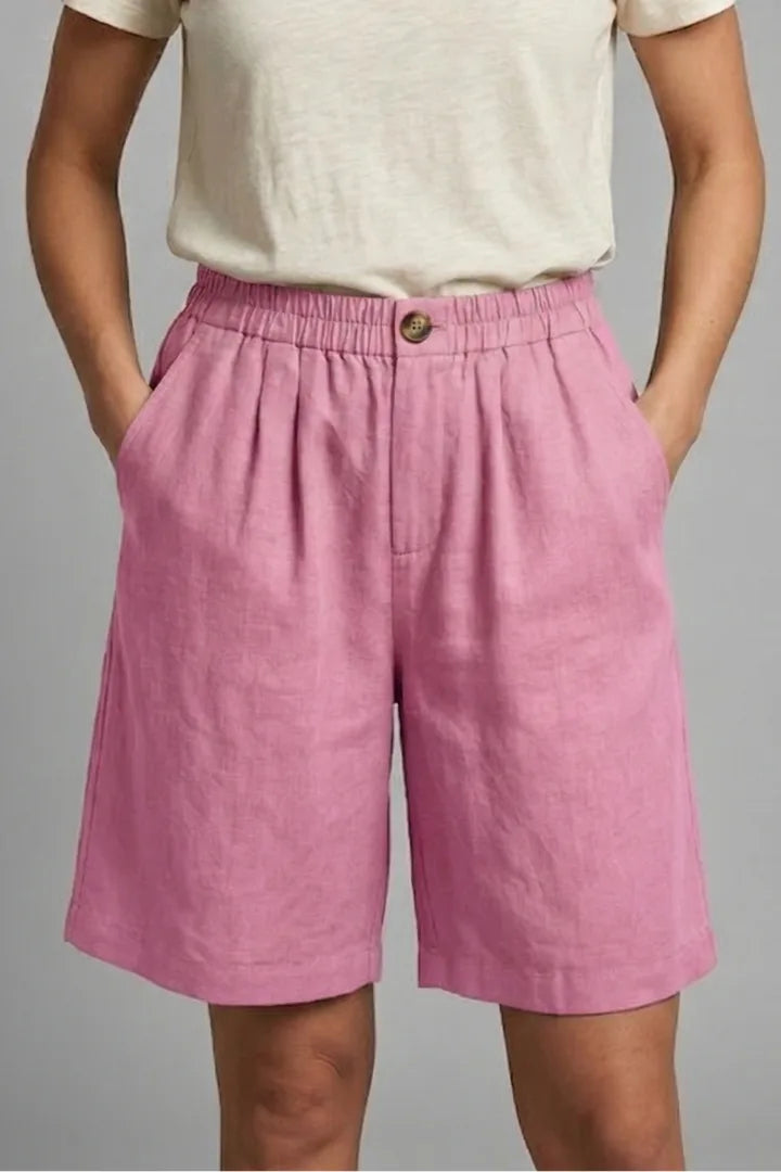 Relaxed Linen Shorts with Elasticated Waist for Women image 10