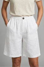 Relaxed Linen Shorts with Elasticated Waist for Women image 12