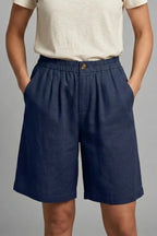 Relaxed Linen Shorts with Elasticated Waist for Women image 8
