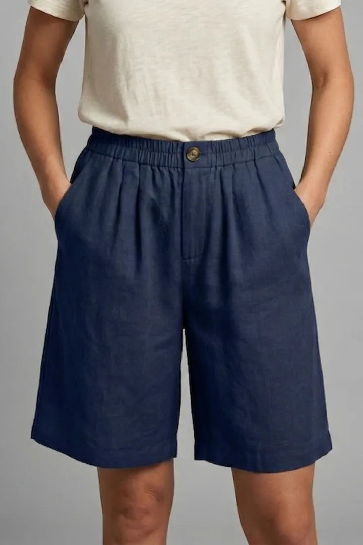 Relaxed Linen Shorts with Elasticated Waist for Women image 8