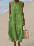 Sleeveless Relaxed Fit Midi Dress for Women in Summer image 10