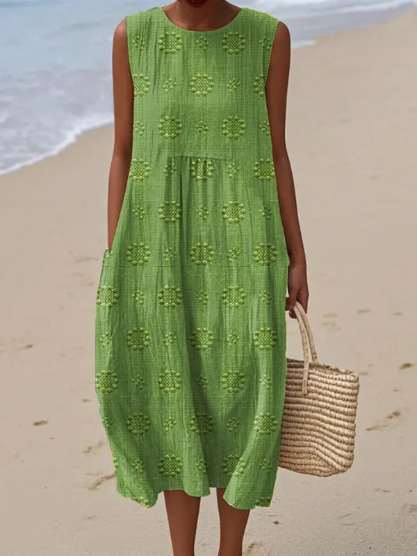 Sleeveless Relaxed Fit Midi Dress for Women in Summer image 10
