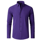 Slim Fit Stretch Dress Shirt for Men, Wrinkle Resistant image 9