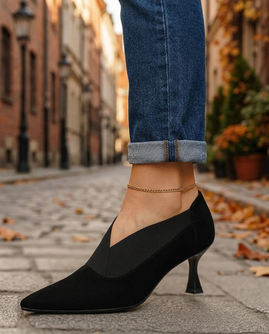 Lilian | Suede Kitten Heel Pumps for Women