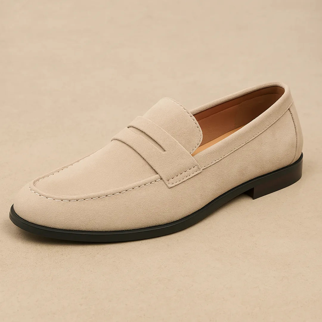 Julian | Men's Suede Penny Loafers, Comfort Casual Slip-On Shoes