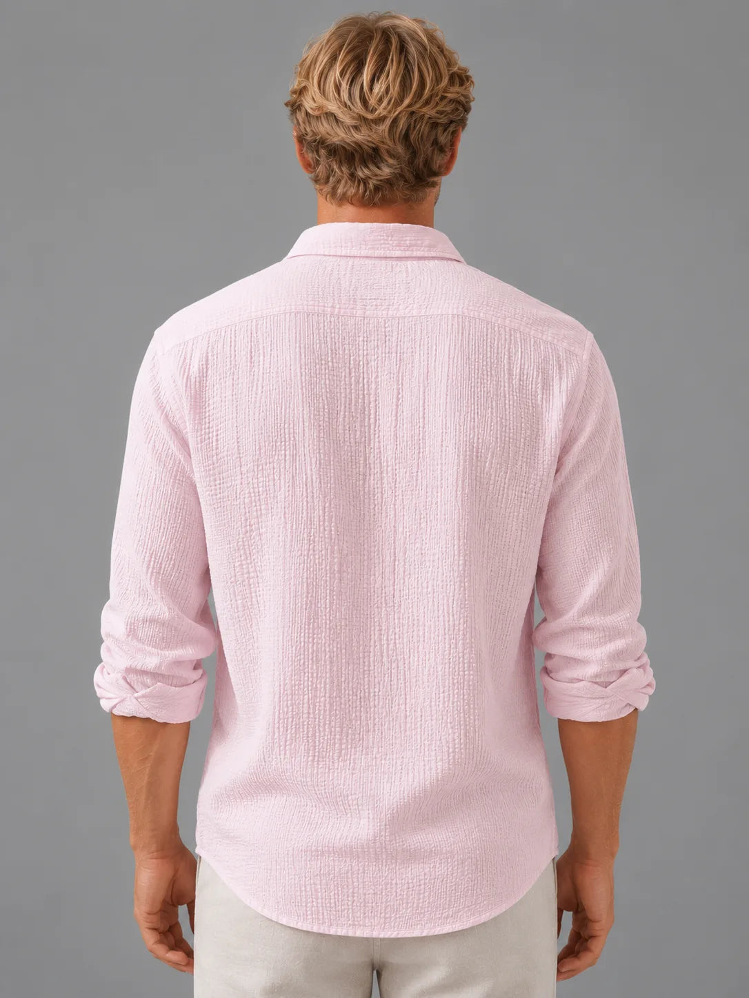 Caspar | Textured Cotton Shirt for Men in Relaxed Fit