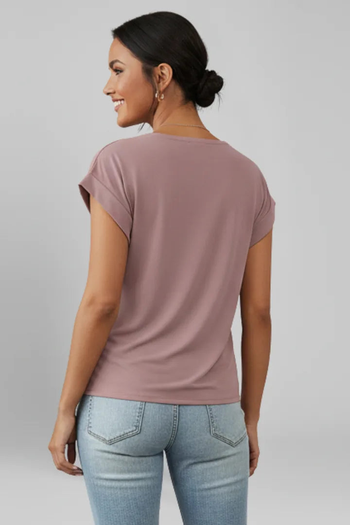 Women's V-Neck Twist-Front Top with Cap Sleeves image 10