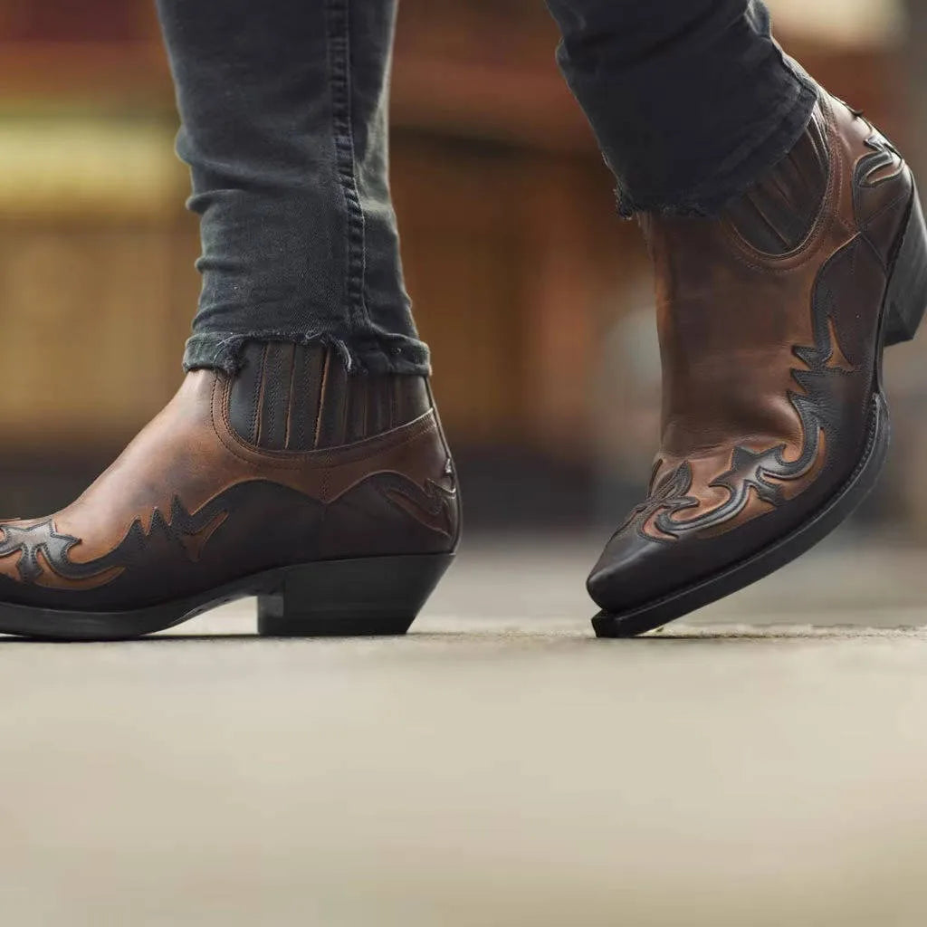 Western Leather Ankle Boots for Women with Comfort Insole image 9